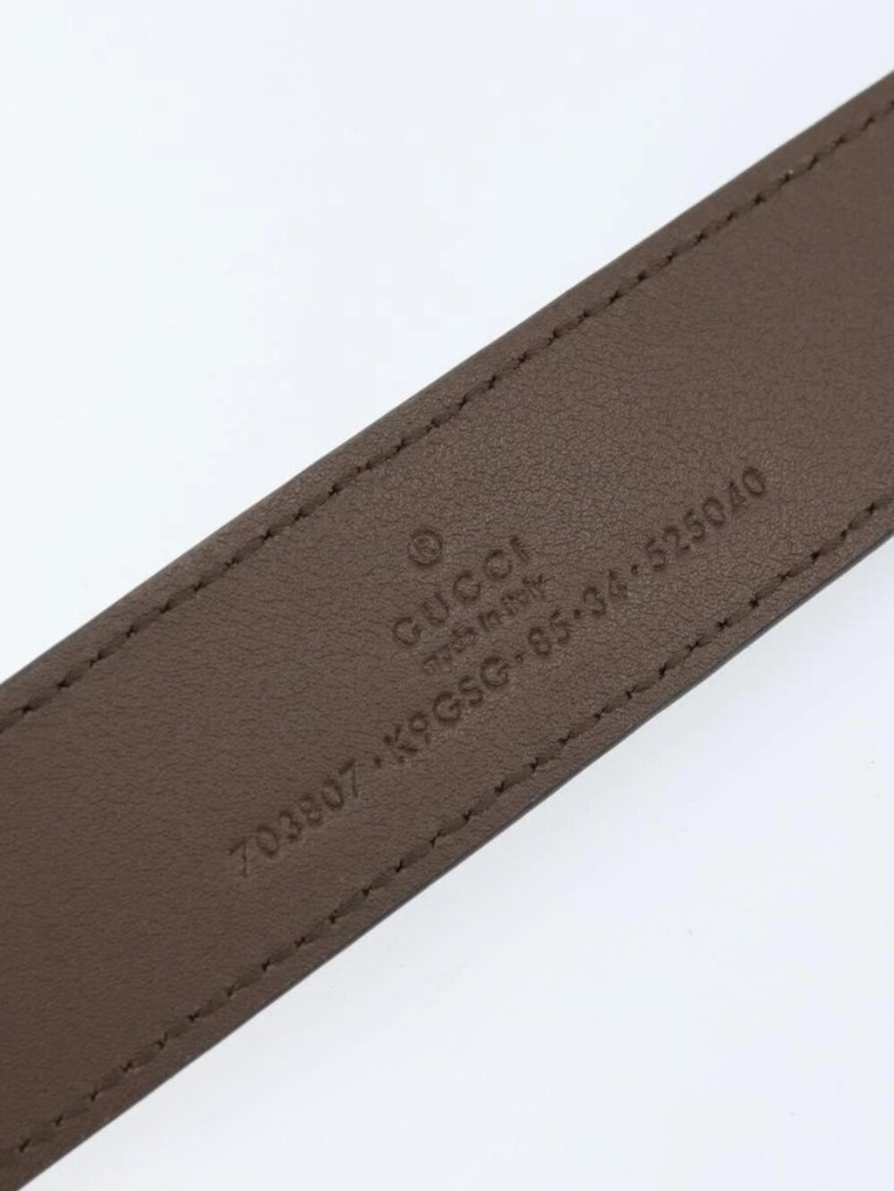 GUCCI Belt Leather 38.6" Brown Gold Auth BA11143 - Picture 10 of 10